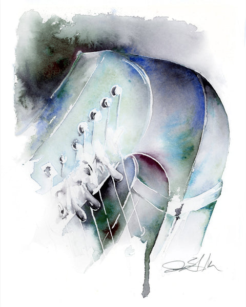 Harp 8" x 10" Watercolor Painting