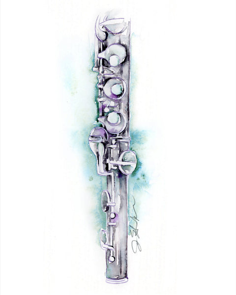 Silver Alto Flute - Curved Alto Flute with Cascade Green