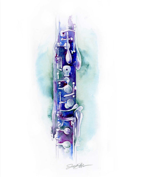 Eb Alto Clarinet in Blue Watercolor by Jamie Hansen