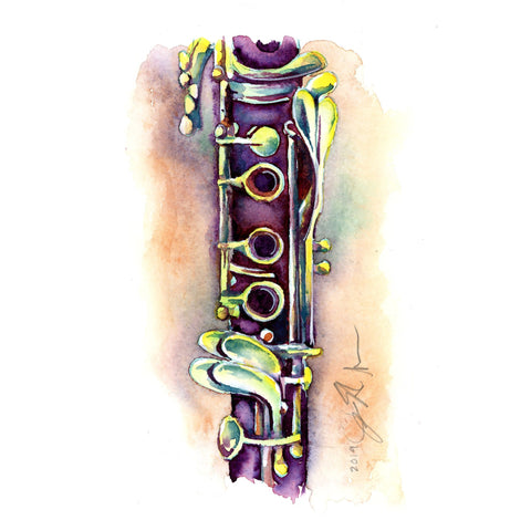 Clarinet in Plum 8" x 8" Print