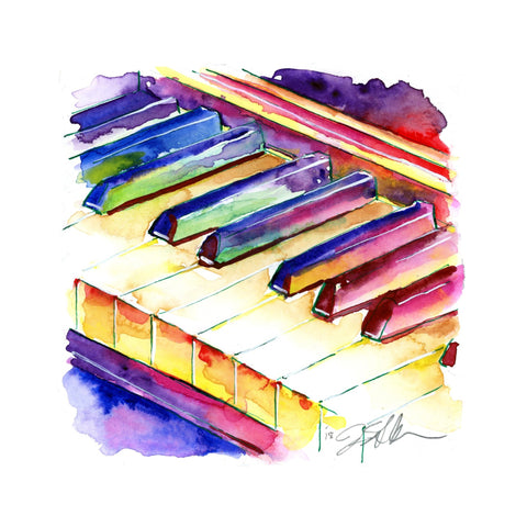 Cunningham Colorful Piano Keyboard Painting