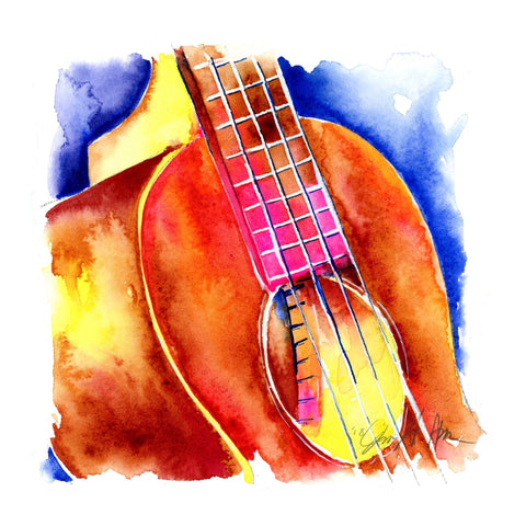 Ukulele Soundhole Watercolor