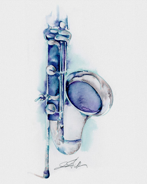 Bass Clarinet Painting | Bass Clarinet Watercolor Art