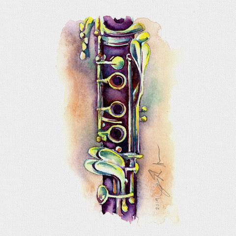 Clarinet in Plum 8" x 8" Print