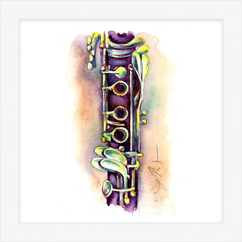 Clarinet in Plum 8" x 8" Print