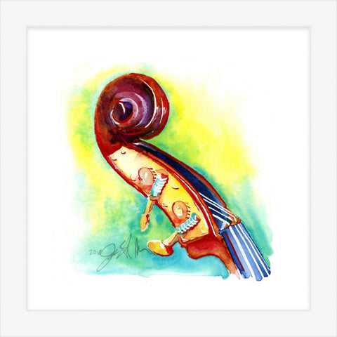 Bass Headstock Watercolor art | 8" x 8"