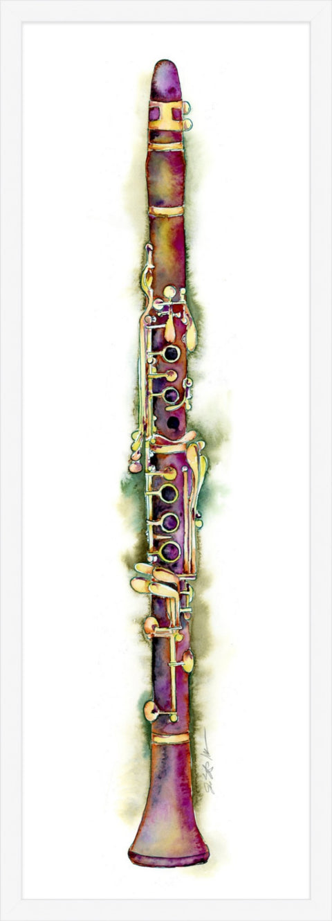 Clarinet With Gold Keys | Musical Instrument Painting