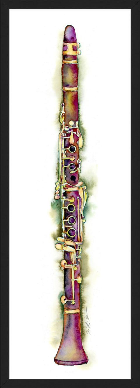 Clarinet With Gold Keys | Musical Instrument Painting