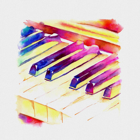 Colorful Piano: Watercolor art of a Piano Keyboard