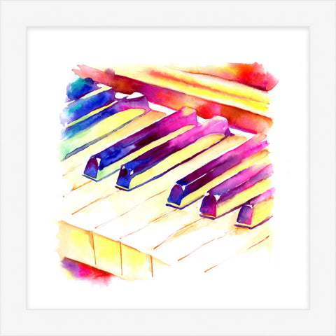 Colorful Piano: Watercolor art of a Piano Keyboard