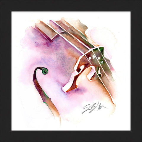 Cello in Moonglow 8" x 8" watercolor