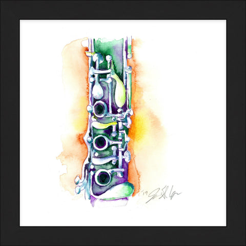 Colorful Clarinet Watercolor - Colorful Woodwinds Art