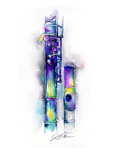 Oil Slick Alto Flute - Colorful Curved Alto Flute