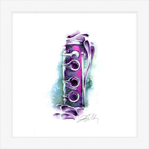 Cotton Candy Clarinet | 8" x 8" watercolor