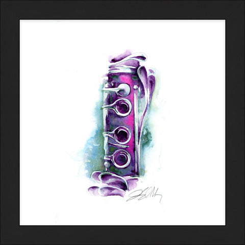 Cotton Candy Clarinet | 8" x 8" watercolor