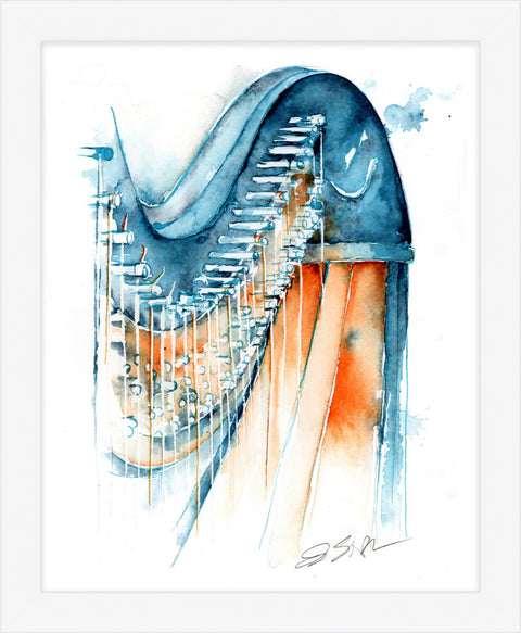 Harp in Blue and Ochre