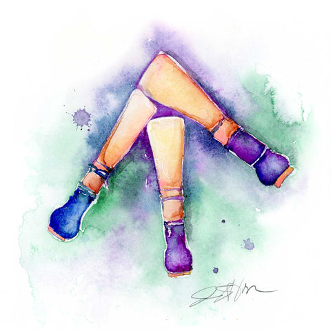 Watercolor illustration of three double reeds