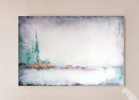 a large abstract watercolor painting
