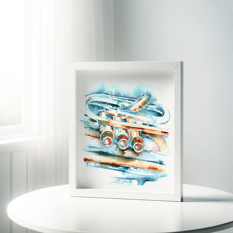 Trumpet in Aqua and Sienna