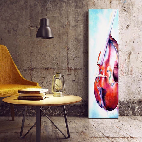 upright bass painting on canvas