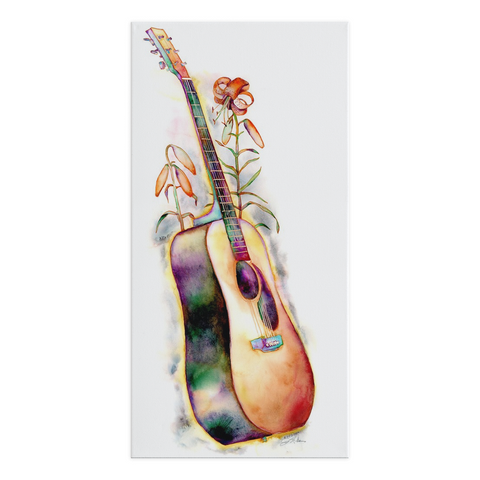 Martin and Lilly Acoustic Guitar Painting by Jamie Hansen - Jamie Hansen Art