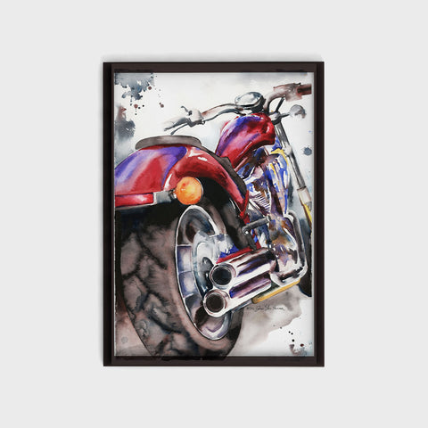 Fury Honda Motorcycle Watercolor Painting - Jamie Hansen Art