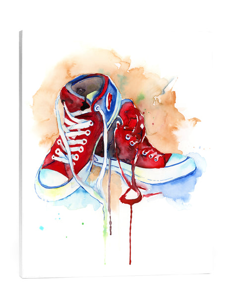 Red Shoes Art Print - 16" x 20" Converse Shoes - Jamie Hansen Art