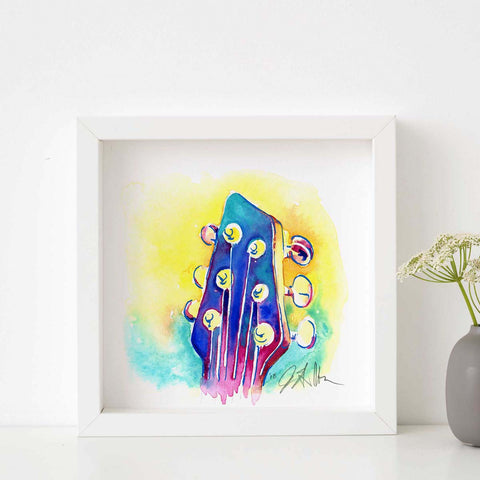 Electric Guitar Headstock 8" x 8" Print