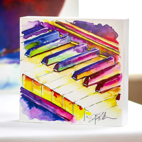 colorful piano watercolor painting