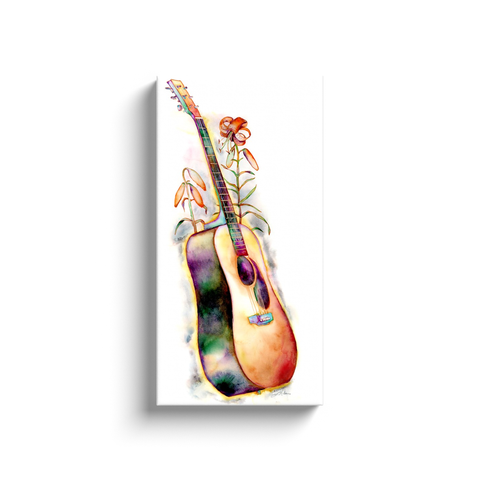 Martin and Lilly Acoustic Guitar Painting by Jamie Hansen - Jamie Hansen Art