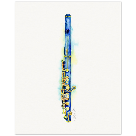 Piccolo Painting- Woodwinds Watercolor Art by Jamie Hansen