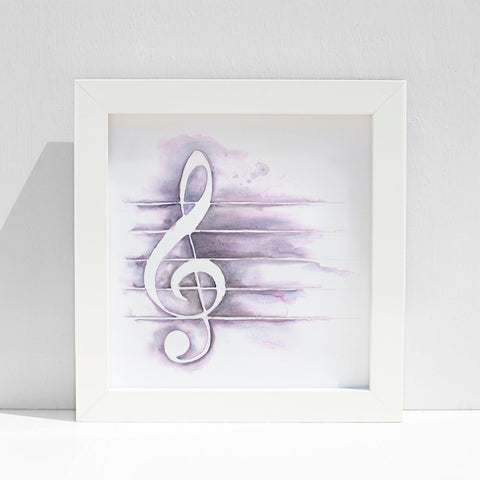 Treble Clef in Moonglow Painting