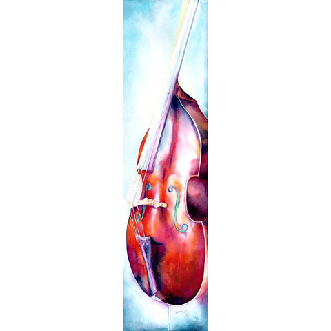 upright bass watercolor art