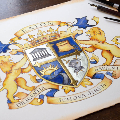 hand drawn family crest 