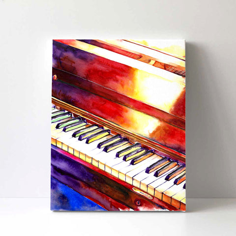 colorful painting of piano keyboard