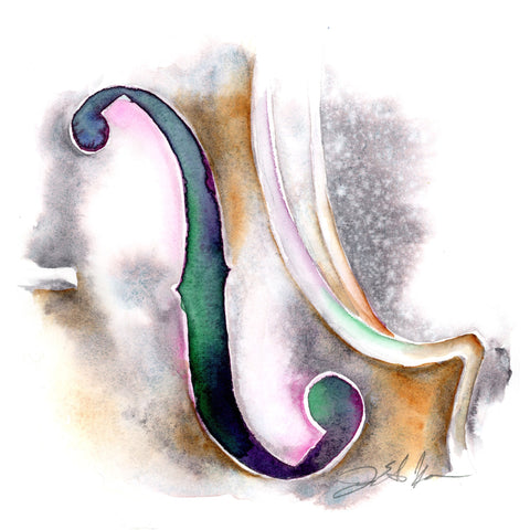 Violin Soundhole | Watercolor by Jamie Hansen
