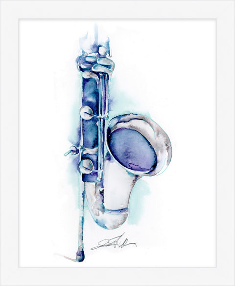 Bass Clarinet Painting | Bass Clarinet Watercolor Art