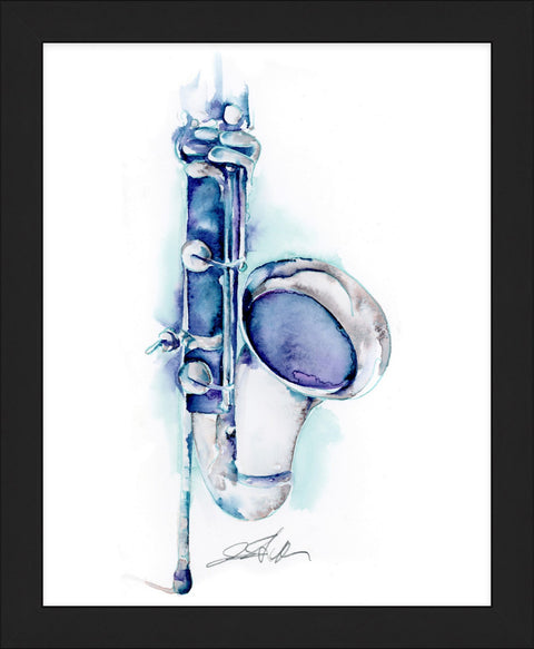 Bass Clarinet Painting | Bass Clarinet Watercolor Art