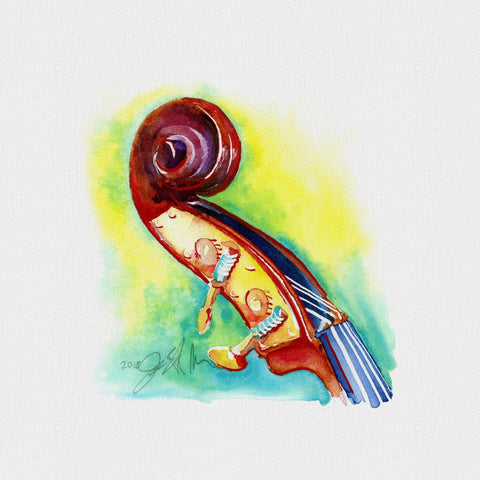 Bass Headstock Watercolor art | 8" x 8"