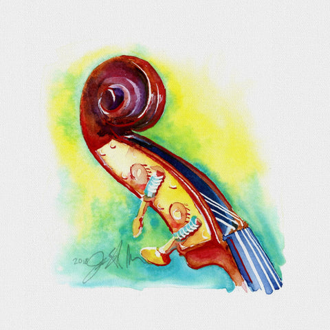 Bass Headstock Watercolor art | 8" x 8"