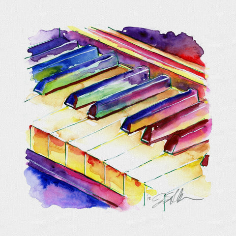 Cunningham Colorful Piano Keyboard Painting