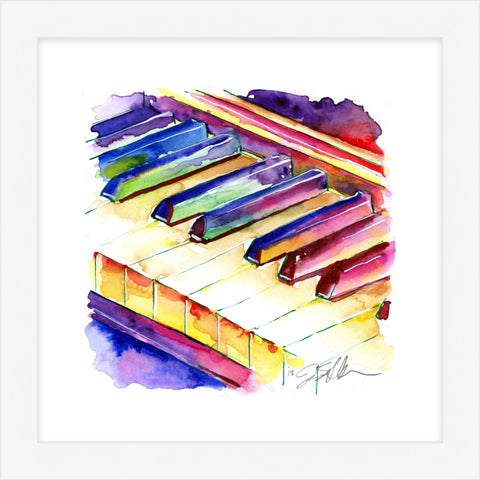 Cunningham Colorful Piano Keyboard Painting