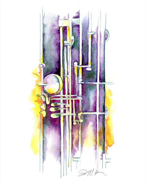 Contrabassoon Painting | Watercolor art by Jamie Hansen