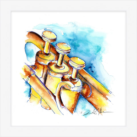 Trumpet in gold 8" x 8" Print
