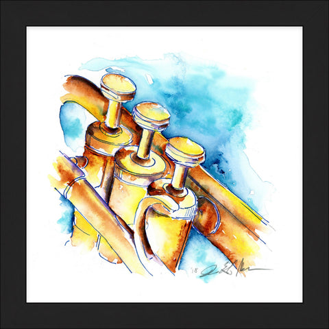 Trumpet in gold 8" x 8" Print