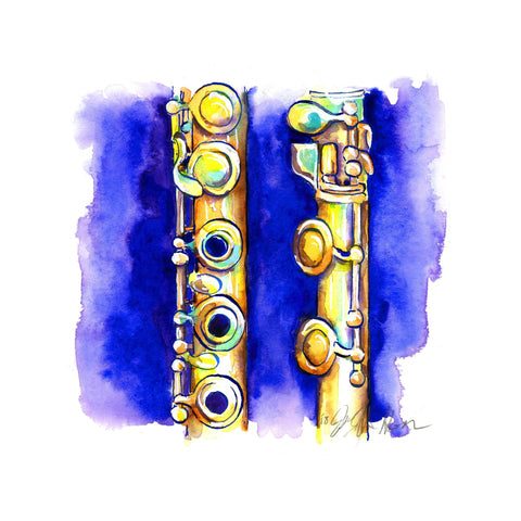 Flute in Gold 8" x 8" Print