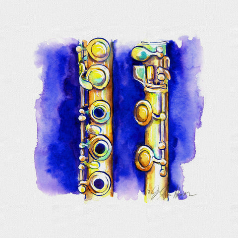 Flute in Gold 8" x 8" Print