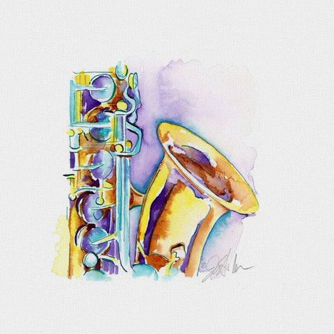 Saxophone in Lavender 8" x "8" Print