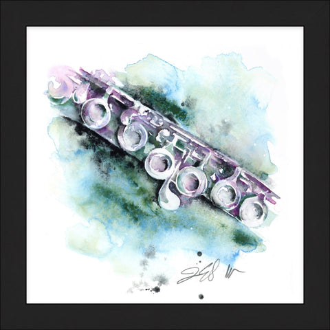 Flute in Moonglow 8" x 8" watercolor