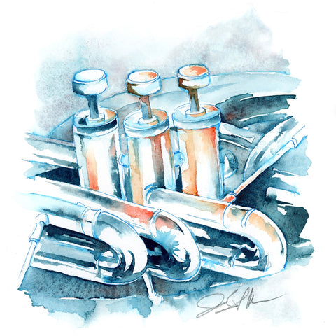 Euphonium Valves in Aqua Green